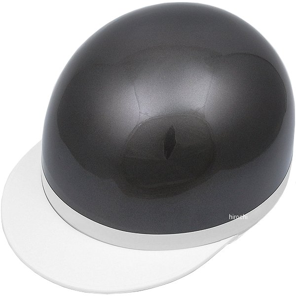 Half Cap Type - 【メーカー在庫あり】 NBS バイクパーツセンター ハーフヘルメット 白ツバ ガンメタ XLサイズ(61-62cm) 710912 JP店
