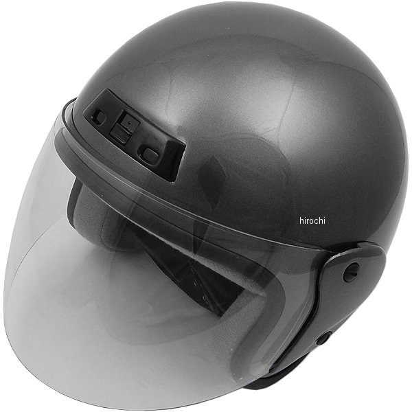 【メーカー在庫あり】 NBS バイクパーツセンター ジェットヘルメット ガンメタ フリーサイズ(57-60cm未満) 7203 JP店