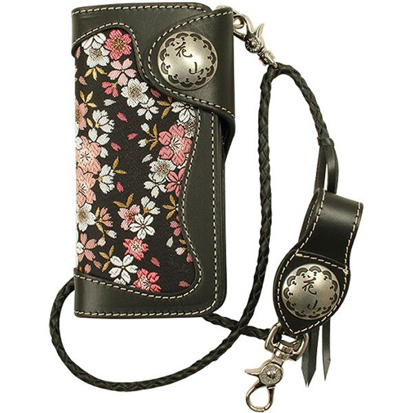 【メーカー在庫あり】 デグナー DEGNER レザーウォレット 黒 京桜 W-9AK JP店