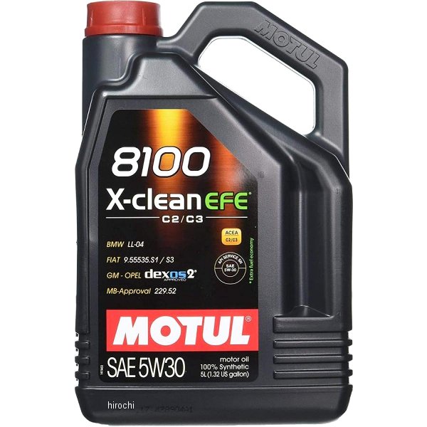 モチュール MOTUL 8100 X-clean EFE 100 化学合成 4スト 4輪用エンジンオイル 5W-30 5リットル 109343 JP店