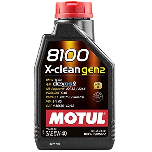 モチュール MOTUL 8100 X-clean GEN2 100%化学合成 4スト 4輪用エンジンオイル 5W-40 1リットル 109896 JP店