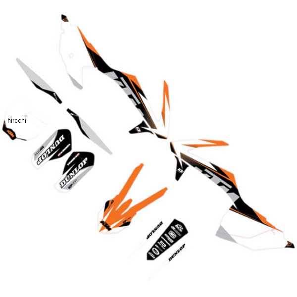 【USA在庫あり】 D'cor Visuals グラフィックキット 16年-18年 KTM 125 SX オレンジ/黒/白 4302-6118 JP店