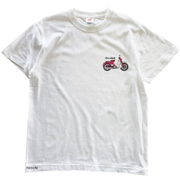 ホンダ スーパーカブ ワンポイントTシャツ 白/ピンク Lサイズ 2301HD01-02 JP店