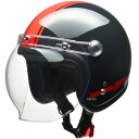 山城 ジェットヘルメット BARTON BC-10 リード工業コラボモデル 黒×赤 フリーサイズ (57-60cm未満) 4952652151745 JP店(2)