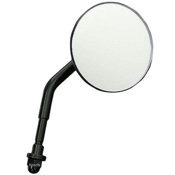 【メーカー在庫あり】 ネオファクトリー 3インチ ショートステム ラウンドミラー クランプ無し 黒 1個..