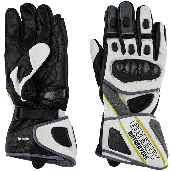 GSR2031 グリーディー GREEDY ハードレーシングレザーグローブ 白 Mサイズ GRGSR2031WHM JP店