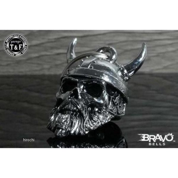 ガレージT＆F Bravo Bells(ブラボーベル) Viking Warrior Skull Chrome Bell(バイキングウォーリアースカルクロームベル) CL-09 JP店