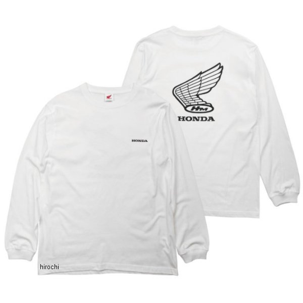 Men'S - ホンダ レトロウイングマーク長袖Tシャツ 白 Mサイズ 2302HD01-52 JP店