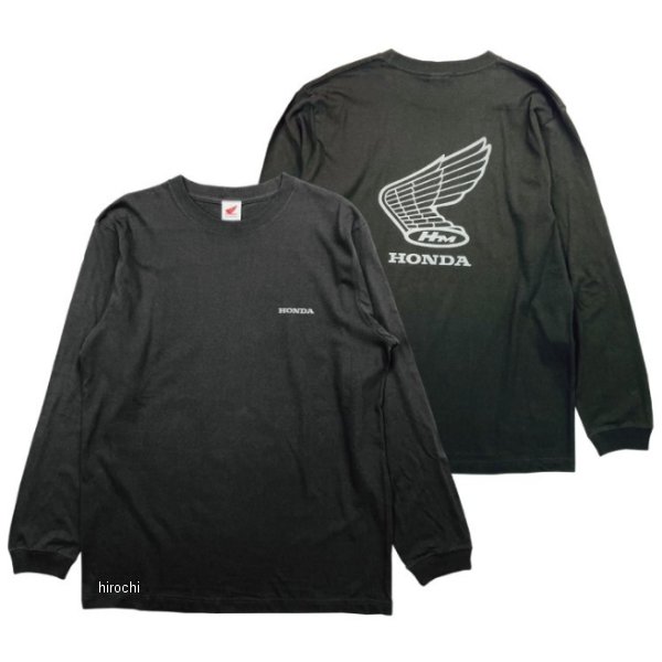 Men'S - ホンダ レトロウイングマーク長袖Tシャツ スミクロ Mサイズ 2302HD01-52 JP店