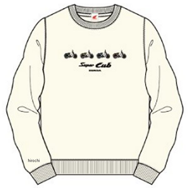 Men'S - ホンダ SCマルチプリントスウェットシャツ アイボリー Lサイズ 2302HD02-54 JP店