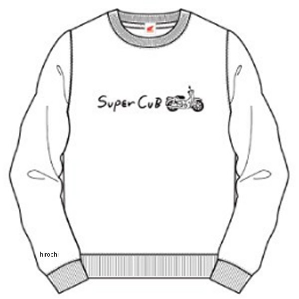 Men'S - ホンダ SCライティングスーパーカブプリントスウェットシャツ 白 Lサイズ 2302HD02-57 JP店
