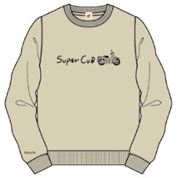 Men'S - ホンダ SCライティングスーパーカブプリントスウェットシャツ ベージュ XLサイズ 2302HD02-57 JP店