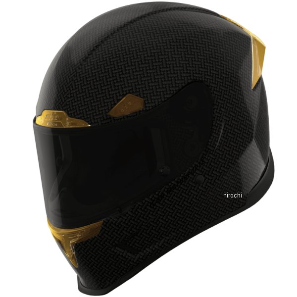 アイコン ICON フルフェイスヘルメット AIRFRAME PRO カーボン 4トレスサイズ:Sカラー:イエロー規格:DOT（米国）、ECE（ヨーロッパ）、PSC（日本）シェル素材:ファイバーグラス/ダイニーマ/カーボンファイバー重量:1,580g(Carbon 1,480g) Medium Size (+/-50g)【仕様説明】世界各国で絶大な人気を誇る、ストリート・バイクウェアブランド”ICON（アイコン）”ヘルメット。ICONは全世界へ販売しており、帽体を変えることなく、世界共通の帽体で各国の安全基準をクリアしております。【Angle of Attack】現代のスポーツバイクのポジションの傾向はシート位置が高く、ハンドルが低めでライダーは前傾姿勢となり、攻撃的なポジションである。これにより、ライダーの姿勢はよりコンパクトになり、前方をみるのにライダーの頭の位置は従来よりも角度が必要となります。これを念頭に置き、ICONが新たにデザインしたヘルメットがAIRFRAME PROです。【特徴】スポーツライディングをコンセプトにすることにより、風の抵抗を大幅に軽減し、従来のヘルメットの ベースラインを大胆に削り、軽量化の実現及び、ジャケットとの干渉をなくすことができました。内装は従来の3ピースから5ピースにアップグレードされ、より多くのライダーの頭に合うようにフィッティングコンビネーションを増やしました。一つの帽体から全部で27通りのフィッティングコンビネーションが可能となりました。シールドも新たに開発され、オプションでテアーオフシールドが選べる。尚、このテアーオフシールドはAIRFORMにも使用可能。吸汗速乾に富んだHydradryTMライナを使用、脱着可能なチンカーテンがヘルメット内の環境を快適にします。シールドはRapid Release System Prolock採用。【機能】・クーリングシステム:効率の良い吸排気システムを実現・チークエキゾーストシステム:内部への空気の流れを制御・ハイドラドライ・チークパッド/ライナー:吸水性に優れ、内部の通気を快適な環境に保ちます。※取り外し・丸洗いが可能。・シールド:ポリカーボネート製。歪みの無い曲面を実現した、高性能シールド。※曇り止め、UVカット加工されたクリア・シールドを標準装備。オプションでシールドにテアーオフが使用可能なTRACSHIELD（トラックシールド）を用意。・チンカーテン:取り外し可能【規格】DOT(米国)、ECE(ヨーロッパ)、SAI(オーストラリア)、PSC(日本)【届出事業者】AFG MOTOSPORTS【検査機関】テゥフ ラインランド0101-16660楽天 JP店
