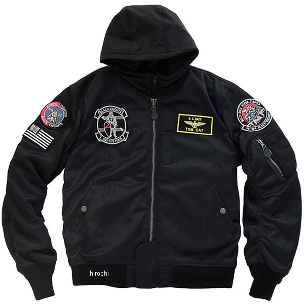 HTVA-2321S ヒューストン HOUSTON 春夏モデル メッシュジャケット MA-1 BLACK KNIGHTS M/C 黒 3XLサイズ HTVA2321SBK3 JP店