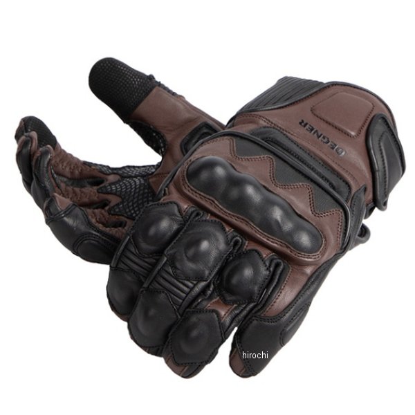 【メーカー在庫あり】 デグナー DEGNER 2024年春夏モデル プロテクター付きレザーグローブ ブラウン M..