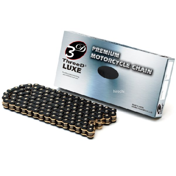 EKチェーン 江沼チェーン ThreeD LUXEシリーズ 525L/3D 116L カシメジョイント ブラック/ゴールド 4571..