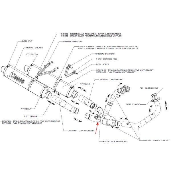 アクラポビッチ AKRAPOVIC ヘッダーブラケット 00年-01年 VTR1000SP-1 P-H10B JP店