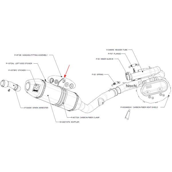 アクラポビッチ AKRAPOVIC フィッティングキット YZ450F、RM-Z450 P-HF180 JP店