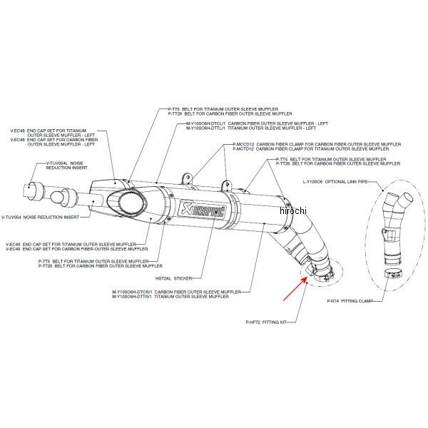アクラポビッチ AKRAPOVIC クランプバンド 04年-05年 YZF-R1 P-HF72 JP店