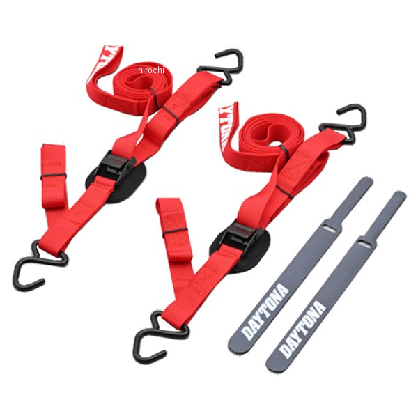 【メーカー在庫あり】 デイトナ ラッシングベルト カムバックル/フック 1500mm 赤 42069 JP店