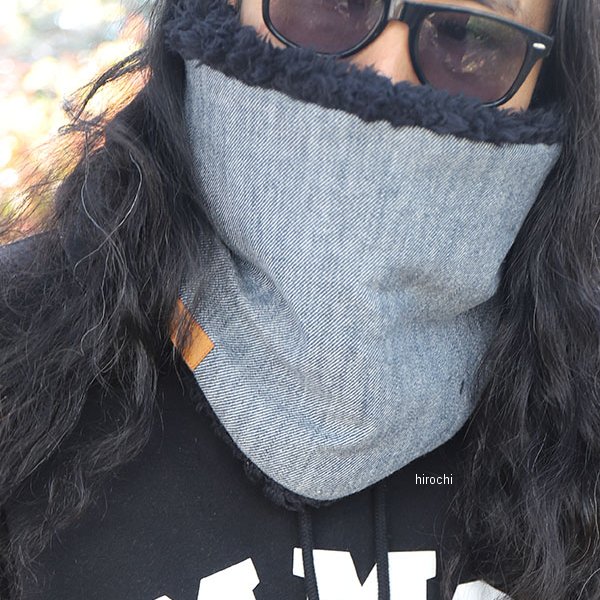 GOODS グッズ ROBIN NECK WARMER /インディゴデニムLB&ブラックファー MMS-NW010 JP店
