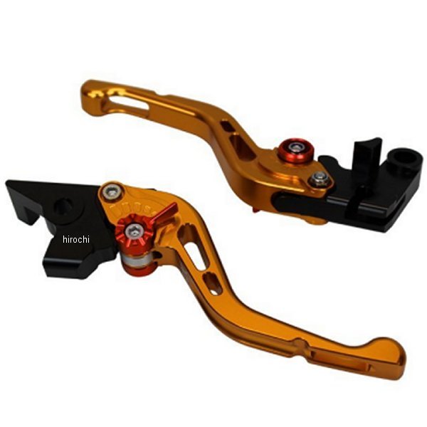 ユーカナヤ U-KANAYA ビレットレバーセット GPタイプ ショート22年以降 ヤマハ YZF-R7(8BL-RM39J)レバーカラー:ゴールドレバー単体全長:約143mm素材:アルミ 6061T6※ご注文時にアジャスターカラーを備考欄にご指定ください。全8色(ブラック、ゴールド、シルバー、ブルー、レッド、チタン、グリーン、オレンジ)。【GPタイプレバーの特徴】・レバー本体の肉抜きにより軽快なデザイン・アジャスト機構のツマミデザインの変更による操作性の改善・レバーエンド形状の最適化によりバーエンドへの接触を極力おさえる構造・高速走行時の空気抵抗を低減する為のスリット加工【仕様説明】精密なフルマシニング加工により高級感のある仕上がりとなっています。レバー8色×アジャスター8色、合計64種類のカラーバリエーションで愛車のカスタムコーディネートに一役買います。純正のレバーと入れ替えるだけで簡単に装着可能です。純正レバーと比べてレバー位置が手前にくるため力を掛けやすい形状になります。手の小さい方や純正レバーを遠くに感じていた方に特にお勧めです。カチッとしたクリック感の良いワンタッチアジャスターによりレバー位置を近くから遠くまで6段階で調整可能です。レバー先端部分で約30mmの調整幅があります。YA065-143-0602楽天 JP店　
