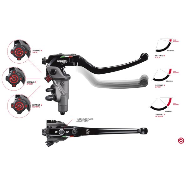 ブレンボ brembo RCS コルサコルタ ラジアル ブレーキマスターシリンダー φ17 レバ...