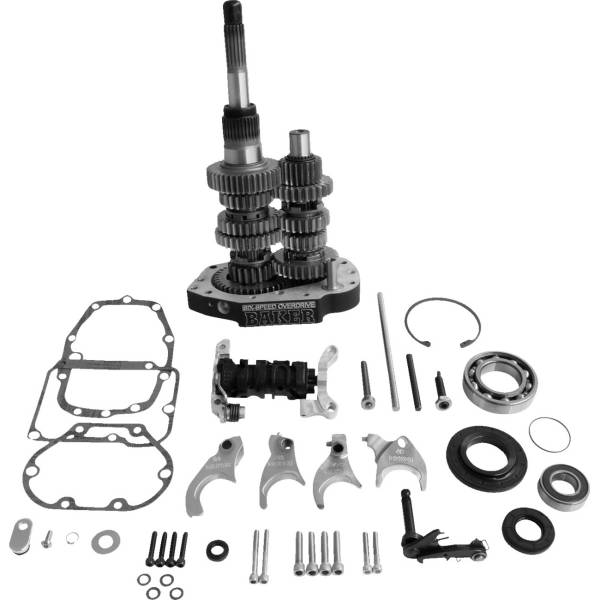  ベーカー Baker Drivetrain オーバードライブ6速ギアセット06年 ハーレー FLST 黒 1103-0058 JP店