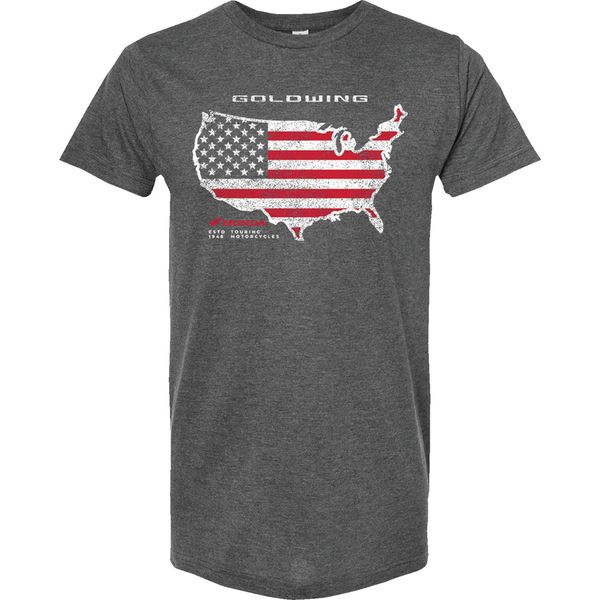  USホンダ アパレル America Outline Tシャツ 3XL チャコール 3030-23808 JP店