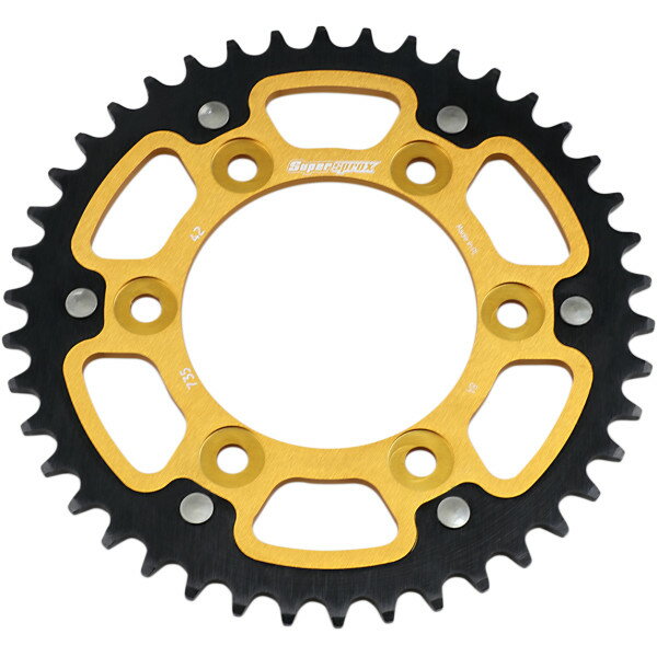 【USA在庫あり】 SUPERSPROX ステルス リア スプロケット 520/42T 08年-14年 ドゥカティ Monster 696 ゴールド/黒 1210-2181 JP店