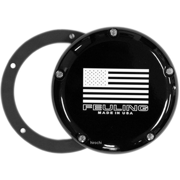  FEULING フューリング アメリカンフラッグロゴ ダービーカバー 5穴 グロスブラック 9154 JP店
