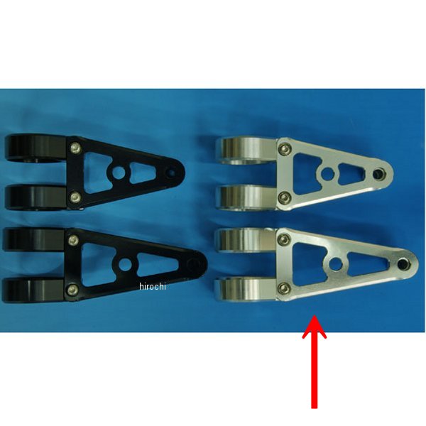 ウッドストック WOODSTOCK ヘッドライトステー Aタイプ フォーク径φ36用 ロング シルバー WLS-A36L-SL JP店(2)