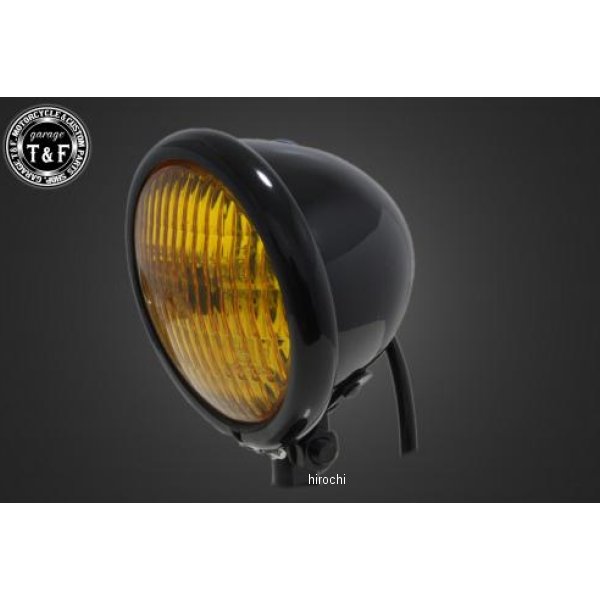 ガレージT＆F 4.5インチベーツライト オールブラック/イエローレンズ仕様+ステーC SR400 6061707 JP店