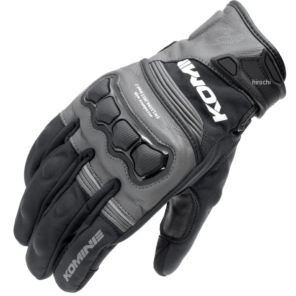 【メーカー在庫あり】 コミネ KOMINE 秋冬モデル ハイプロテクトレザーウインドプルーフグローブHG ダークグレー 2XLサイズ GK-856 JP店