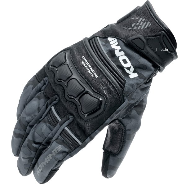 Winter Gloves - 【メーカー在庫あり】 コミネ KOMINE 秋冬モデル ハイプロテクトレザーウインドプルーフグローブHG ブラックカモ XLサイズ GK-856 JP店