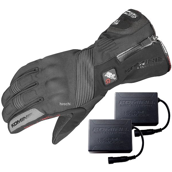 【メーカー在庫あり】 コミネ KOMINE 2024年秋冬モデル エレクトリックヒートグローブ カシウス セット 黒 XLサイズ GK-8045 JP店