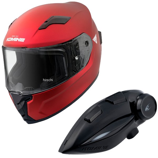 【メーカー在庫あり】 HK-170+i コミネ KOMINE フルフェイスヘルメット&モーターサイクルインターカム マットメタルレッド Mサイズ HK-170 + i JP店