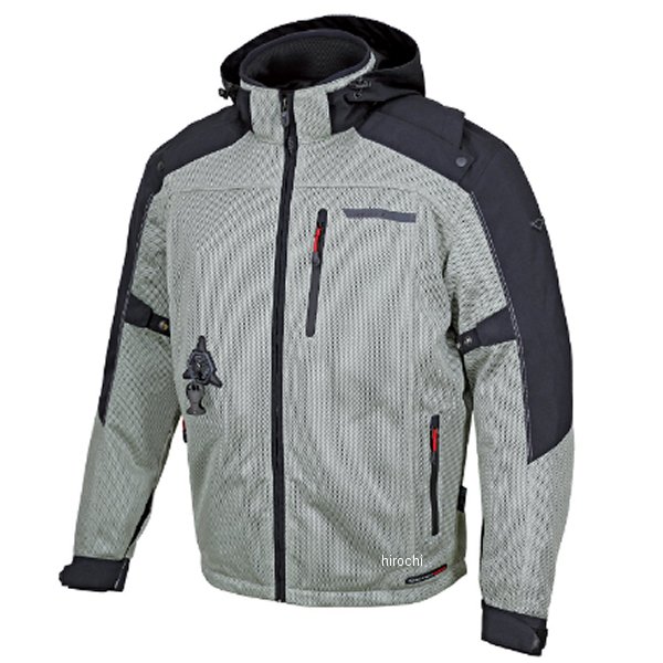 Nylon Jackets - ヒットエアー hit-air フーデッドエアバッグメッシュジャケット ライトグレー 3XLサイズ HDS-MS JP店
