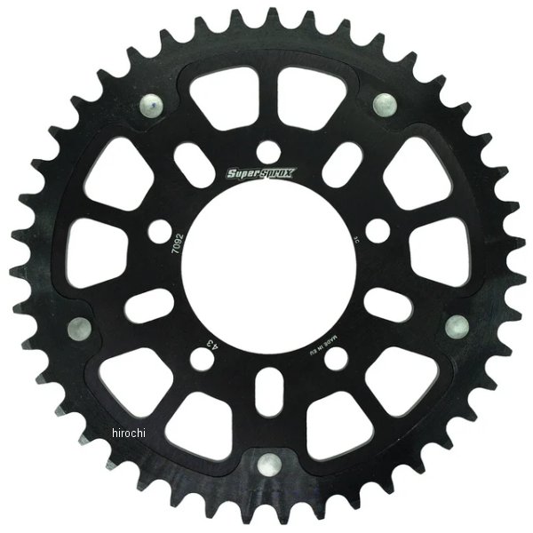【メーカー在庫あり】 スーパースプロックス SUPERSPROX リアスプロケット ステルス 525-43T 黒 RST-7092:43-BLK JP店