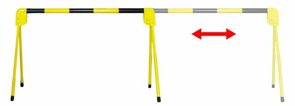 【メーカー在庫あり】 エスコ ESCO 1137-2008x498x693mm 伸縮折畳バリケード(黄黒 000012347144 JP店