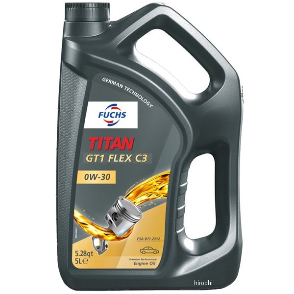フックス FUCHS エンジンオイル TITAN GT1 FLEX C3 SAE 0W-30 5L A602072696 JP店