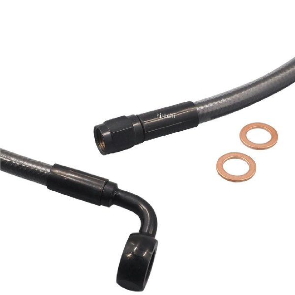マグナム MAGNUM BP 34in ABSアッパーブレーキASSY 90°7/16in 【メッシュ部分】Black Pearl【金属部分】ブラック長さ：34in(約863mm) フィッティング：AN-3、7/16"内容物:アッパーブレーキライン×1ブレーキワッシャー×2ブレーキシステムには複数の組み合わせが存在します。必ずマスター、キャリパー側のサイズをご確認ください。特許取得済みの編組技術を施したMAGNUMケーブルは高強度な100％アラミド繊維を被覆した耐熱・耐圧に優れるテフロン素材チューブにクリアコーティングを施し、美しいメッシュラインを保護するPVC素材を使用した特殊クリアチューブは、紫外線に強く黄色く変色する事も少なく、長期にわたりメッシュラインの輝きを保ちます。032646楽天 JP店