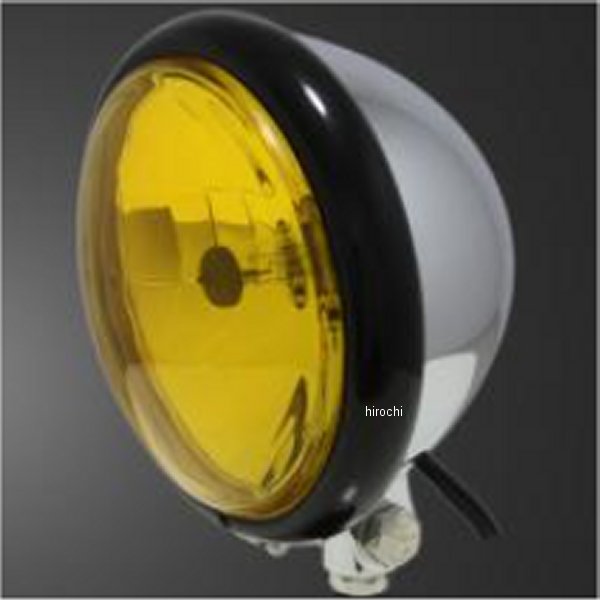 ガレージT＆F 5.75インチベーツライト ブラック/メッキ/イエローレンズ+ステーD スティード400(VLS) 6080510 JP店