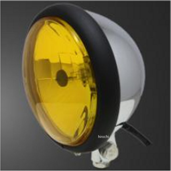ガレージT＆F 5.75インチベーツライト マットブラック/メッキ/イエローレンズ+ステーA バルカン400-2 6080554 JP店