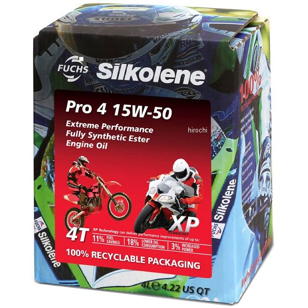  シルコリン SILKOLENE 4st エンジンオイル PRO 4 15W-50 XP 4リットル SIL602013705 JP店