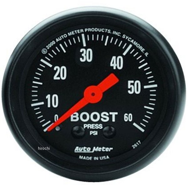  オートメーター Autometer Z-Series 52mm 0-60 PSI メカニカル ブーストゲージ atm2617 JP店