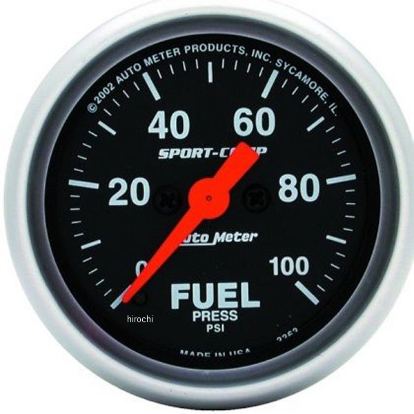 オートメーター Autometer Sport-Comp 52mm 0-100 PSI 電子 燃圧計 atm3363 JP店
