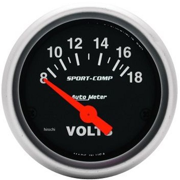  オートメーター Autometer Sport-Comp 52mm 8-18V 電圧計 atm3391 JP店