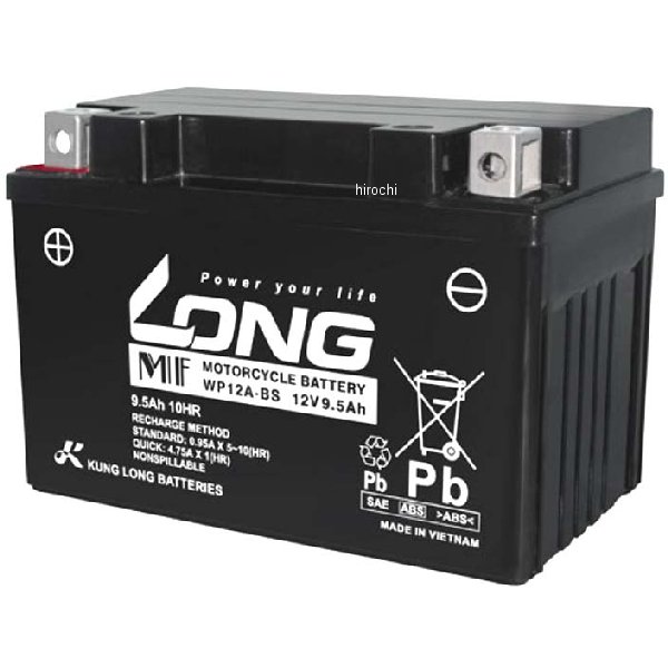ロング LONG バッテリー 12V、9 5Ah 液注入済 互換 YT12A-BS WP12A-BS JP店