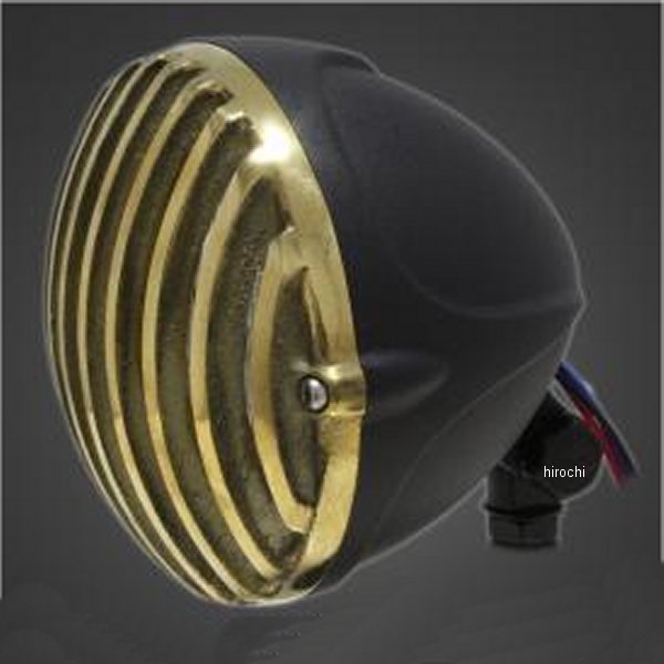 ガレージT＆F 4.5インチスキャロップバードゲージヘッドライト&ステーキット タイプB DSC1100 真鍮/黒 6091627 JP店